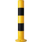 Słupek parkingowy blokujący U-12c | PCV, 80 cm, na stopie, żółto-czarny